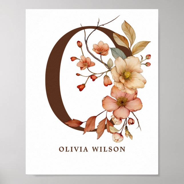 Poster Lettre O Cottagore Girl d'art mural de pépinière (Devant)