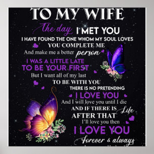 Poster Lettre personnalisée à ma femme, un couple Valenti