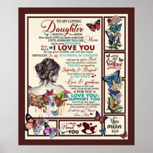 Poster Lettre personnalisée à ma fille aimante