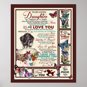 Poster Lettre personnalisée à ma fille aimée