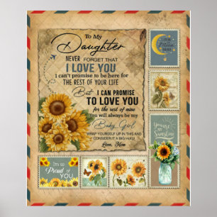 Poster Lettre personnalisée à ma fille Vintage