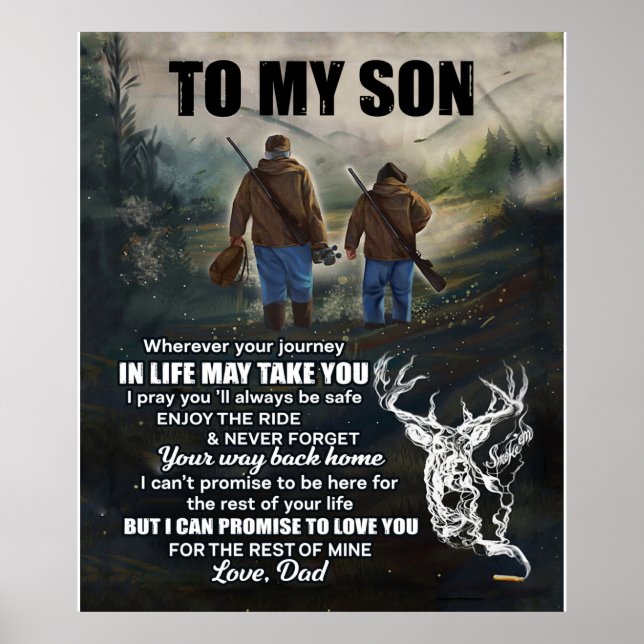 Poster Lettre Personnalisée À Mon Fils De Papa Blanket (Devant)