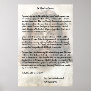 Poster Lettre Pilate à César décrivant Jésus-Christ