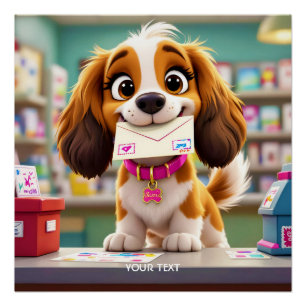 Poster LETTRE POINTE CHIEN Imaginaire