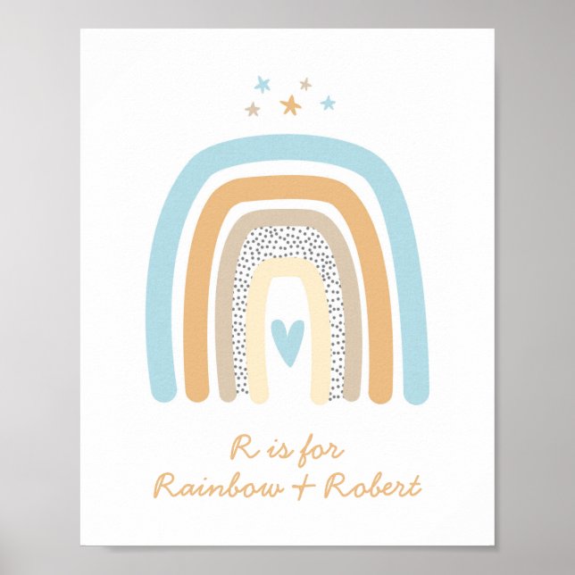 Poster Lettre R Arc-en-ciel Nom Monogramme Nourriture ble (Devant)