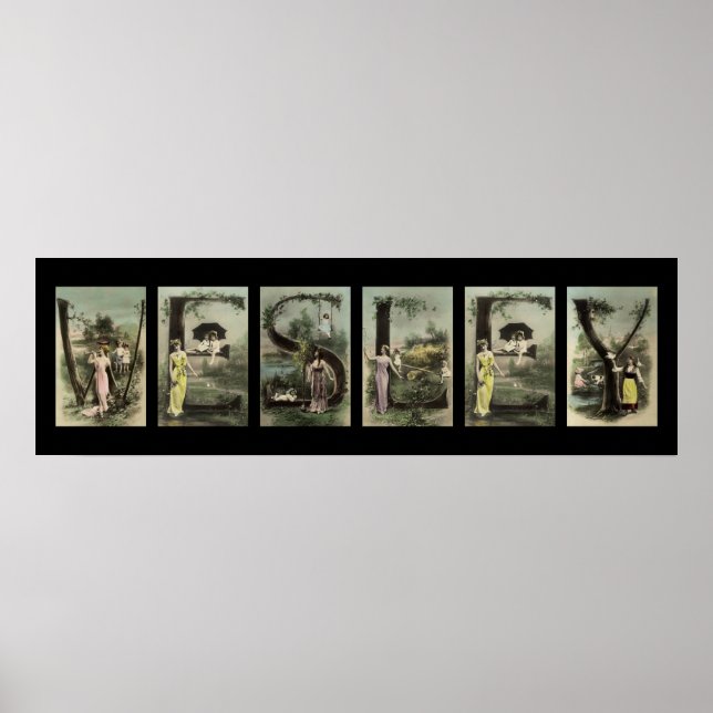 Poster LETTRE WESLEY Alphabet Nom Art (Devant)