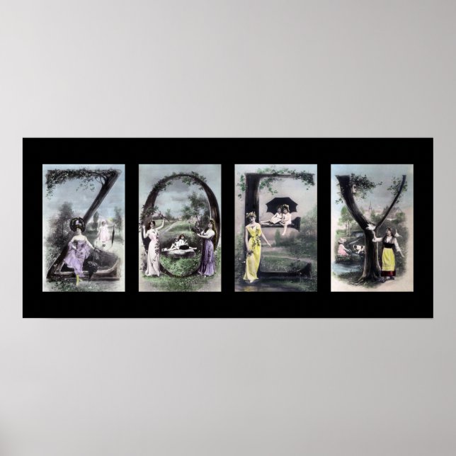 Poster LETTRE ZOEY Alphabet Nom Art (Devant)