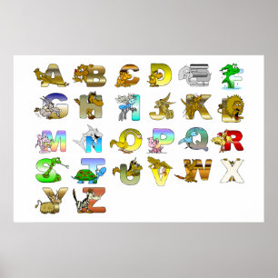Poster Lettres alphabet animal