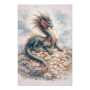 Poster Lettres de dragon aquatique