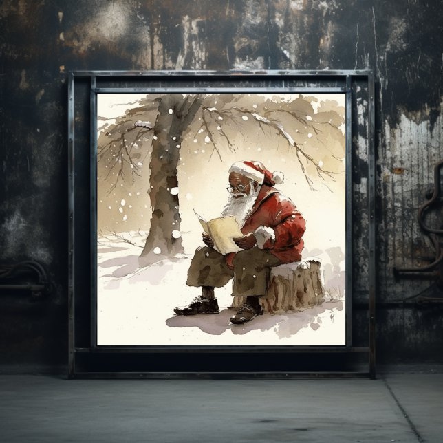 Poster Lettres de lecture Père Noël Noire (Créateur téléchargé)