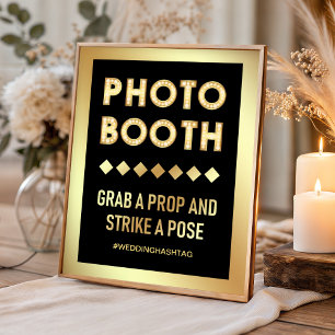 Poster Lettres de Marquee en Or Vintage pour Photobooth d