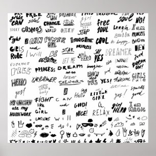 Poster Lettres dessinées à la main, collection de griboui
