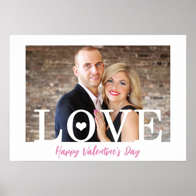 Poster Lettres grand amour moderne | Votre script rose ph (Devant)