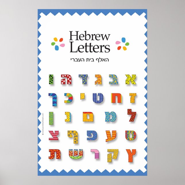 Poster Lettres hébraïques (Devant)