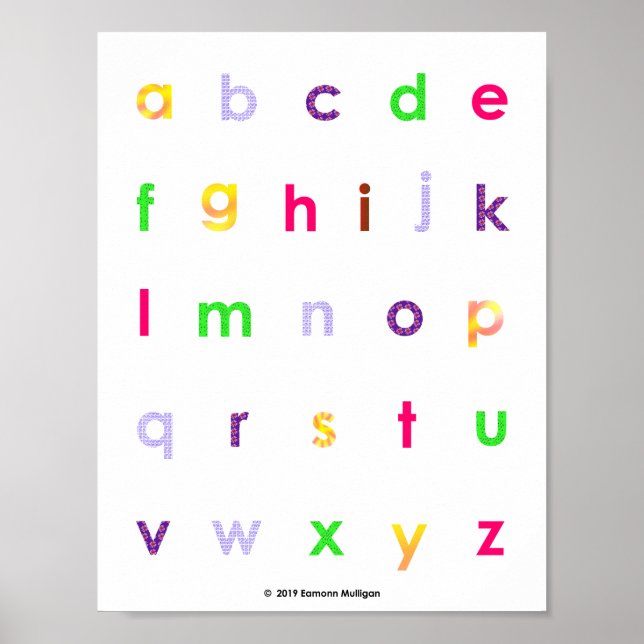 Poster Lettres minuscules de l’alphabet (Devant)