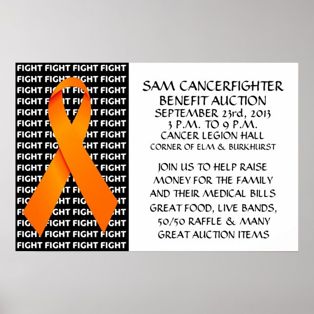 Poster Leucémie Cancer - Détails des prestations pour les (Devant)