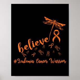 Poster Leucémie Cancer Guerrier libellule croire espoir
