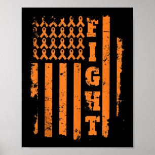 Poster Leucémie Cancer Leucémie Orange Ribbon