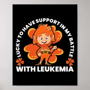 Poster Leucémie leprechaun A à quatre feuilles de st patr