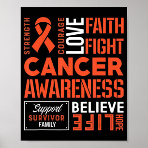 Poster Leucémie Lutter contre le cancer Ruban 3