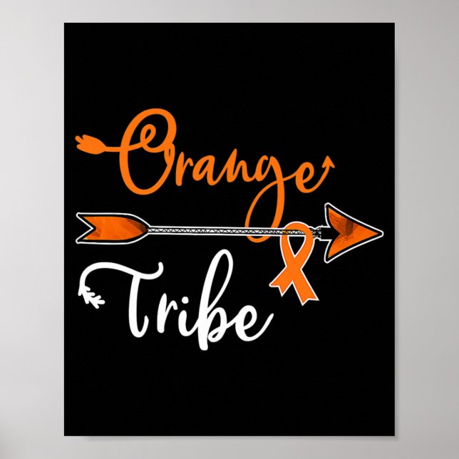 Poster Leucémie rénale Cancer Sensibilisation Orange Ribb (Devant)