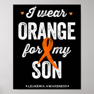 Poster Leukemia Sensibilisation Je porte du ruban orange 