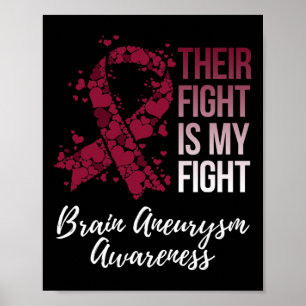 Poster Leur Combat Est Mon Combattre Cerveau Aneurysme Se