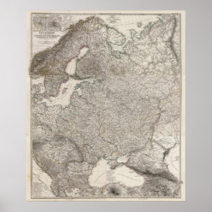 Poster L'Europe de l'Est composée, Norvège, Suède