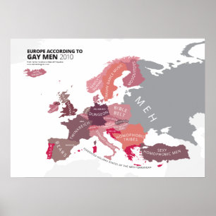 Poster L'Europe selon les Hommes homosexuels