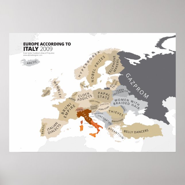 Poster L'Europe selon l'Italie (Devant)
