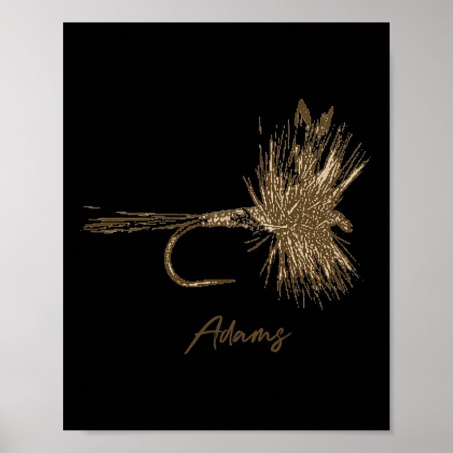 Poster Leurre de pêche à la mouche Adams Vintage  (Devant)