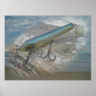 Poster Leurre de pêche Striper Xpert Surf Slapper Antique