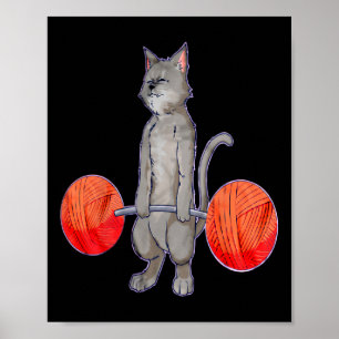 Poster Levant à la mort Gray Chat Poids Bodybuilding Wi