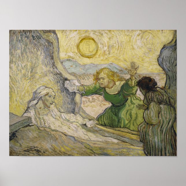Poster Levée de Lazare (après Rembrandt) Van Gogh Fine (Devant)