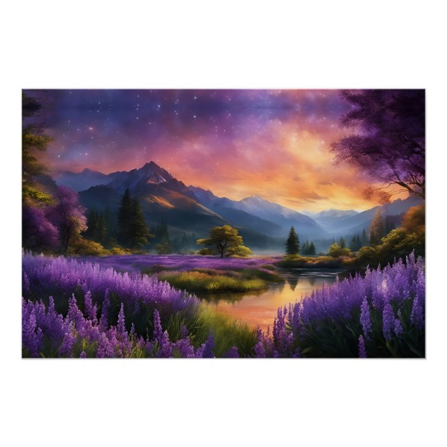 Poster Levée solaire de Purple Mountain Valley (Devant)