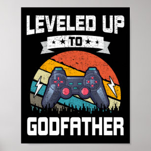 Poster Leveled Jusqu'Au Parrain Vidéo Gamer Jeu 4