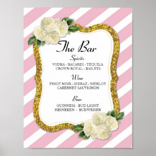 Poster L'Événement Bar Signé Grille Pink Mariage Réceptio