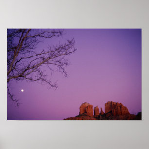 Poster Lever de la lune au-dessus de canyon de crique de
