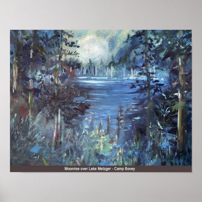 Poster Lever De Lune Au-Dessus Du Lac Metzger (Devant)