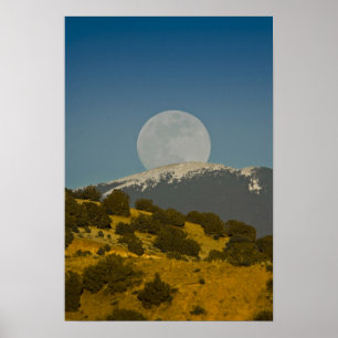 Poster Lever de lune sur les montagnes Sangre de Cristo,