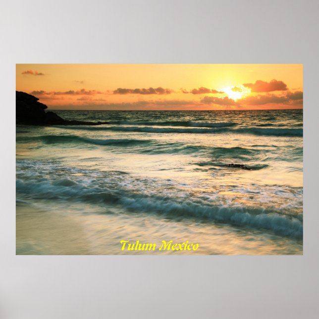 Poster Lever de soleil à Tulum au Mexique (Devant)