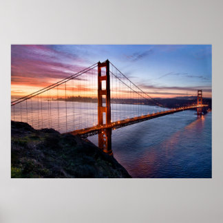 Poster Lever de soleil au Golden Gate