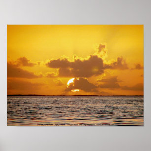 Poster Lever de soleil, bancs de sable noyés, Belize
