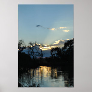 Poster Lever de soleil dans une ferme appelée Poortjie af