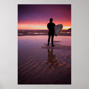 Poster Lever de soleil de surfer
