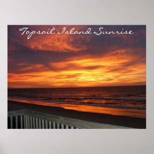 Poster Lever de soleil d'île de hunier