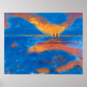 Poster Lever de soleil en mer Emil Nolde