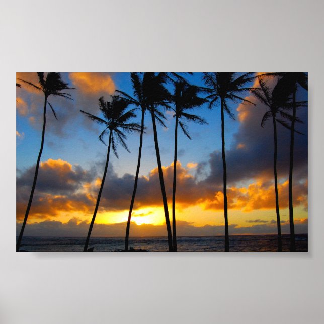 Poster Lever de soleil hawaïen (Devant)