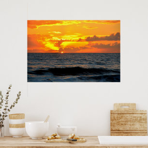 Poster Lever de soleil majestueux sur l'océan