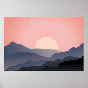 Poster Lever de soleil rose